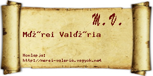 Mérei Valéria névjegykártya